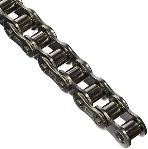Tsubaki 50nsrb Ansi Chain Roller, fita única, rebitada, 316 aço inoxidável, #50 ANSI No., 5/8 Pitch, 0,400 Diâmetro do rolo, largura do rolo de 3/8 , carga de trabalho nula, 10ft Comprimento