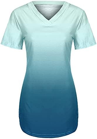 Sorto gráfico DGQPLPD para mulheres blusas para mulheres moda 2023 Camiseta de manga curta de decote em V feminino 2023