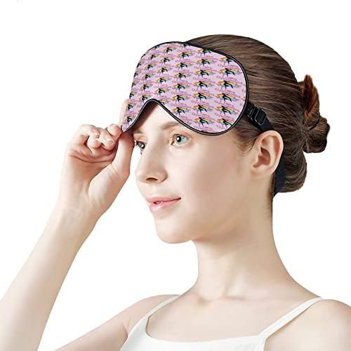 Eu amo ioga dormindo máscara de venda fofa de olho de olho engraçado capa noturna com cinta ajustável para homens homens