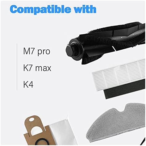 Peças de reposição Bruscos do lateral da escova principal HEPA Filtro compatível com acessórios Proscenic M7 Pro Vacuum
