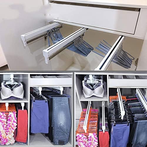 Roupos de guarda-roupa telescópicos de 30 a 60 cm, calças de guarda-roupa doméstica e revestimento de aço inoxidável de aço de armazenamento