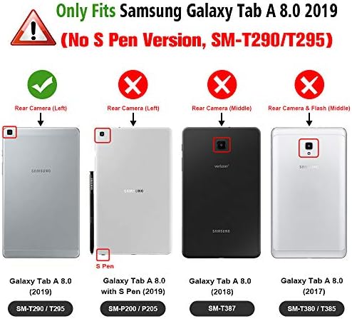 Fintie Folio Case for Samsung Galaxy Tab A 8.0 2019 sem o modelo S Pen, [Proteção de canto] Slim Fit Premium Vegan