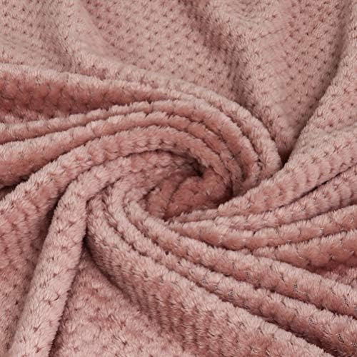 Exclusivo Mezcla waffle texturizou um cobertor de lã extra grande, cobertor super macio e quente para sofá, sofá e cama -cazinha, confusa e leve