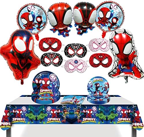 Spidey e seu incrível Friends Party Supplies Birthing Decoration Balloon, Topper Placas/Gabinetes/Tocada de Combatinha/Mylar Ballons/Party Mask