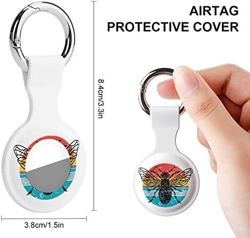 Design gráfico Bee Over Grunge Protective Case Compatível para Airtag com o portador de silicone do Localizador Anti-Perdido do Anel