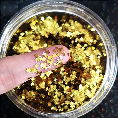Tiny Stars Glitter Confetti 3mm estrelas de confete laser laser para decoração de festas, artesanato de bricolage,