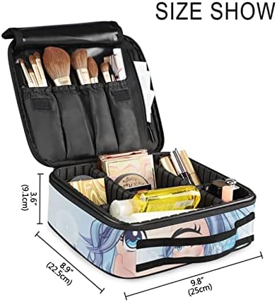 Caixa de maquiagem de viagem Leideawo Caixa de bolsa cosmética Grande organizador de armazenamento com divisores