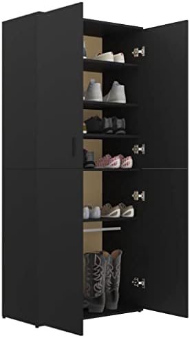 Gabinete de sapato QZZCED, armário de sapatos para entrada, armário de armazenamento de sapatos, rack de canto, prateleira do armário de banheiro, para interno, entrada, corredor, quarto, sala de estar, preto 31,5 x15.4 x70.1 Marca