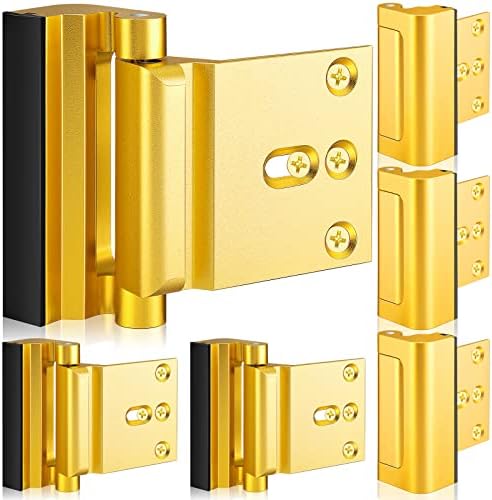 6 PCS Lock de porta de segurança doméstica com parafusos Reforço da porta Bloqueio de segurança de porta de ouro Bloqueio de segurança