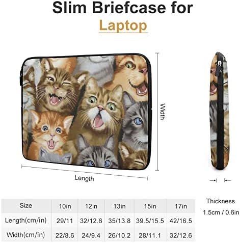 Bolsa de manga de laptop de gatos fofos de gatos transportar capa de capa de capa de capa de proteção contra 10 polegadas de 10 polegadas