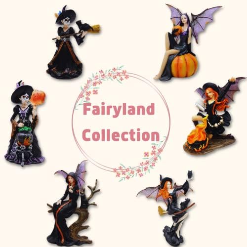 Coleção confortável de Fairyland 7 ”Dark Fairy Cooking Soup Fire Fire Fire, presente de Halloween, Decoração e Colecionáveis,