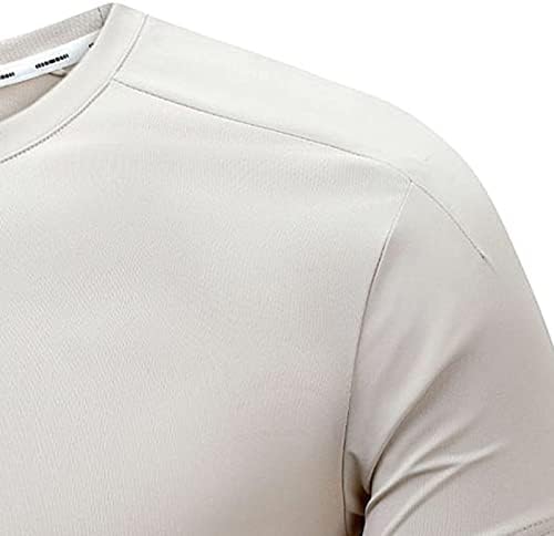 Maiyifu-gj masculino de seda de seda de gelo, pó de umidade de umidade atlética camiseta de cor sólida no pescoço curto