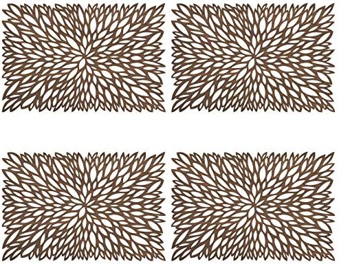 Saro Lifestyle Collection Laser Cut Placemats, 12 x18, Brown