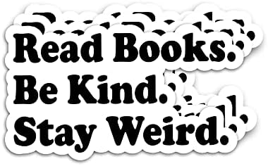 Milleyz Read Livros Seja gentil adesivos estranhos, adesivos de livros de leitura engraçada, adesivos de vinil cortados aquáticos
