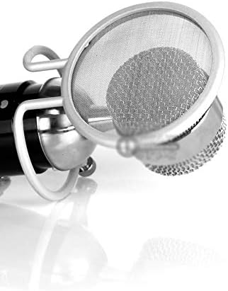 LMMDDP Profissional Cardioid Large Condensador de diafragma Escudo de microfone com fio de áudio de 3,5 mm para Studio de gravação de transmissão