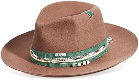 Ruedigigigigiger larga chapéus fedora para homens mulheres de lã Felta o chapéu de rancho do Panamá com o logotipo