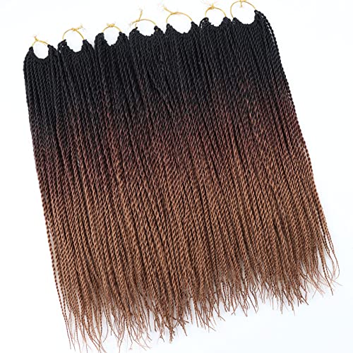 18 polegadas 8packs Senegalês Torcer cabelos tranças de crochê 30 estandes/pacote de rotação sintética Extensões de cabelo para mulheres negras
