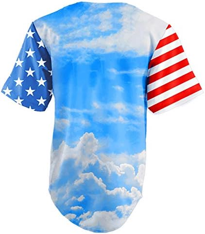 Moda Womens Patriótica Camista dos EUA Blusa Graphic Impresso Bandeira Americana Tops de verão listrados