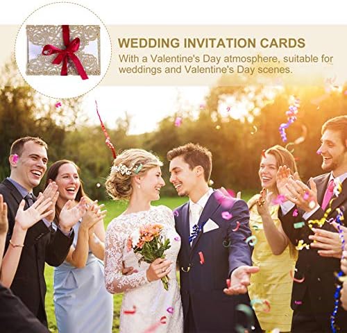 Cartões de presente de casamento de nuobesty 5 define os cartões de convites Hollow Out papel para convite de casamento para cartolina