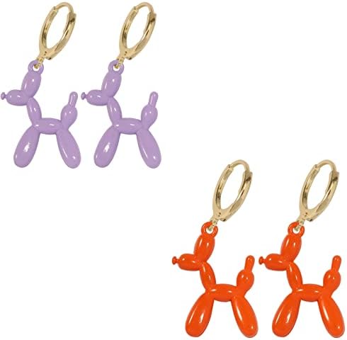 Brincos coloridos de cão de desenho animado definir brincos de cão de cachorro de cachorro de cachorro de cachorro fofos para mulheres jóias de meninas