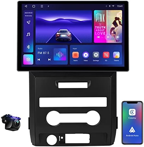 Android 12 Carra de rádio estéreo GPS para Ford F150 2009-2012 Auto Apple CarPlay 8Core 9 polegadas QLED Touch Screen Voice Control