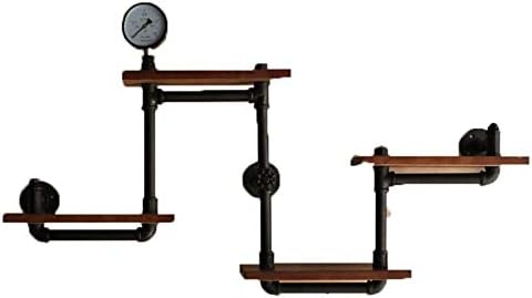 FAUUCHE JF-XUAN AMERICANO INDUSTRIAL INDUSTRIAL MONTED MONTELED FLOOT FLORGA DE PAREDE FERRO PLOTENHO FLOING RACK STAGAGEM MANEIRA