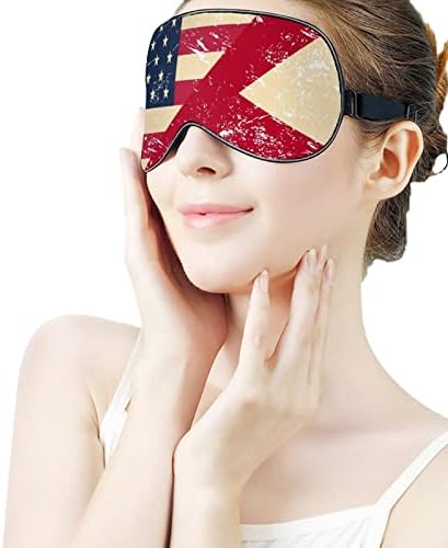 Retro USA e Alabama State Flag máscara de olho Sono vendada com bloqueios de cinta ajustável Blinder leve para viajar