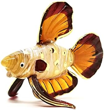 Witnystore 4½ Betta Betta Betta Siamesa Fighting Fish Felize Arte Animal Colecionável Arte Colorida Mão soprada e Painted Glass