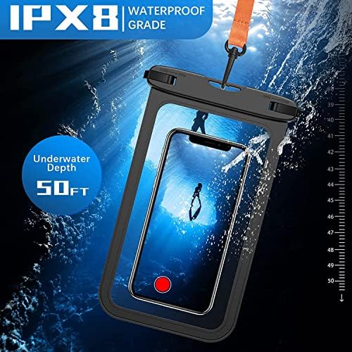 [10.5 ] Bolsa de telefone à prova d'água grande, [2 pacote] IPX8 Bolsa de capa à prova d'água para iPhone 14 Pro Max/13/12/mini/11/xs max/8/galaxy S22/S21/Google/OnePlus, bolsa subaquática para férias Praia