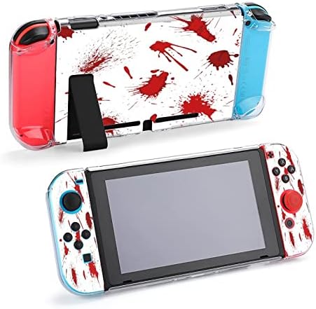 Blood ou tinta respingos de respingo compatível com caixa de proteção fofa, capa impressa ancorável para Nintendo Switch e Joy-Con