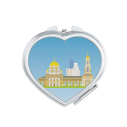 Ekaterinburg Rússia Padrão de símbolo nacional espelho ampliação de viagens portátil maquiagem de bolso portátil