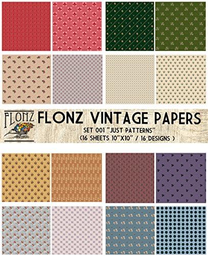 Pacaco de papel Padrões barrocos FLONZ Vintage Paper para scrapbooking e artesanato