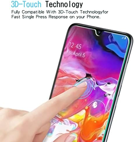 Kareen [2 pacote] vidro temperado para o Samsung Galaxy A70, protetor de tela A70S, anti -scratch, hd claro, dureza 9h, bolhas grátis,