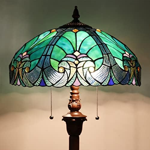 Lâmpada de piso cotoss Tiffany, manchas de vidro da lâmpada, estilo duplo de estilo antigo vintage para sala de estar