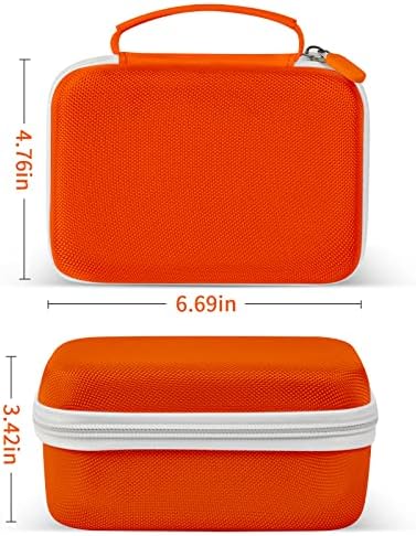 Case compatível com Phomemo M110 Rótulo Criador de etiquetas - Mini Mini Bluetooth Térmica fabricante de saco de armazenamento para etiquetas de impressora, cabo USB e acessórios - laranja