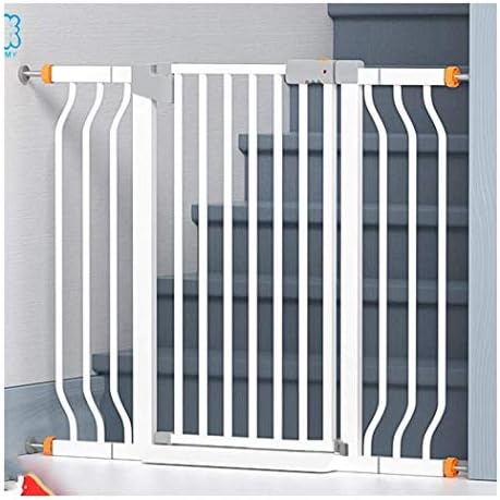 Maryaz Pet Playpens Montou Metal Metal White Safety Gate para escadas, corredores e portas Balusters de escadas, porta de segurança interna, instalação fácil sem perfuração/153-160cm