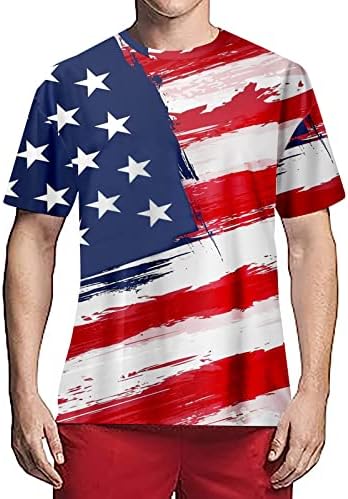 Camisetas masculinas de miashui grande e alto bandeira americana camarada patriótica American Camise