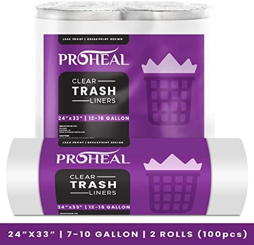 Lanços de lata de lixo transparente de 13 galões, 100 contagem - 24 x 32 de alta densidade de lixo para lixo para lixo leve - forros de cesta de desperdício