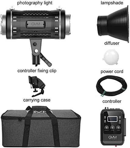 GVM LED Video Light, Iluminação de vídeo de 100W Kit de iluminação de fotografia Bi-C-Head de Duas-Cola RGB com Controle de