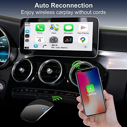 Adaptador de CarPlay sem fio para CarPlay com fio de fábrica, Dongle sem fio para carros de carcala de maçã de 2017 e iPhone