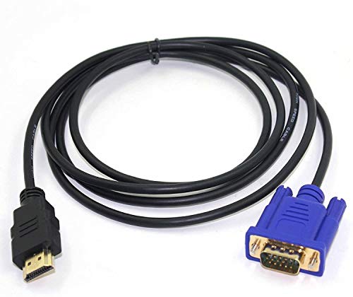 MaxllTo 6ft HDMI Gold Male para VGA HD -15 Adaptador de 15 pinos Cabo 1,8m 1080p - apenas para PC/laptops HDMI para monitorar a conexão VGA