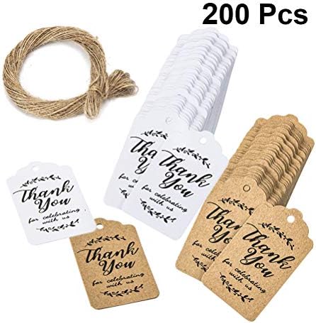 200pcs tag delicado papel de casamento pendente de papel kraft tag pendurada tag de presente decoração de luxo para decorações