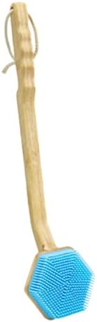 Pincel de banho doitol, alça de bambu silicone, destacável de madeira