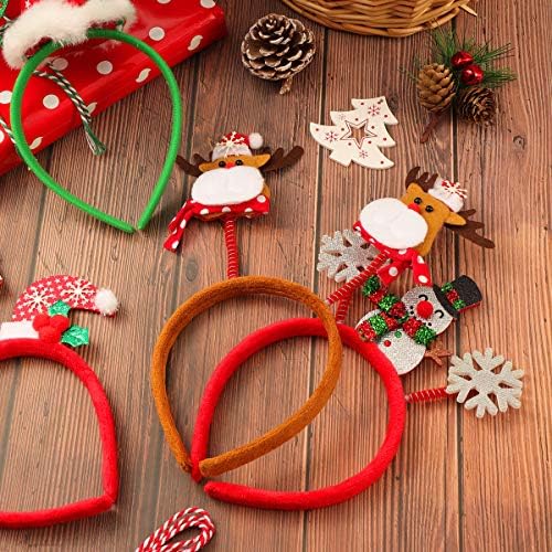 Toyandona Christmas Glasses Frame and Head Bands, 4pcs Glitter GLITTER EYEWARES DE NATAL E 4PCS CHAVEL HEARS FORTHES FAVORES