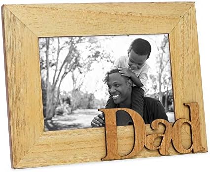 Isaac Jacobs Natural Wood Sentimes Dad Picture Mold, 4x6 polegadas, presente de foto para pai, família, exibição na mesa, mesa