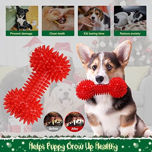 Kipritii Christmas Puppy Toys para cães presentes de natal, 9 embalam brinquedos de luxo para cães para cachorros pequenos