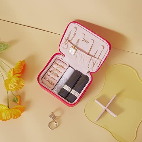 Ailonmei Small Jewelry Organizer Box para mulheres que viajam mini caixas de jóias portáteis de couro de armazenamento