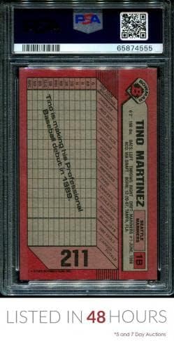 1989 Bowman 211 Tino Martinez RC Mariners PSA 9 DNA Auto 10 B1021272-555 - Baseball Slabbed Cartis autografados