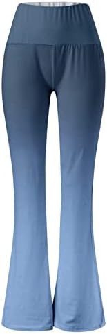 Calça confortável feminina cintura elástica calça de perna impressa em calças de ioga de ioga casual calças de negócios casuais