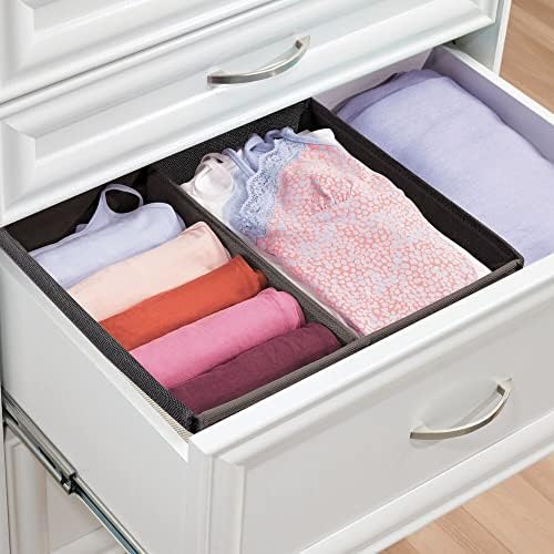 Mdesign Soft Fabric Cleater Dreta e organizador de armazenamento de armário Bin para quarto - segura lingerie, sutiãs,